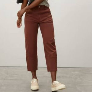 Everlane Utility Barrel High Rise Straight Pants Brown Size 0 Tall